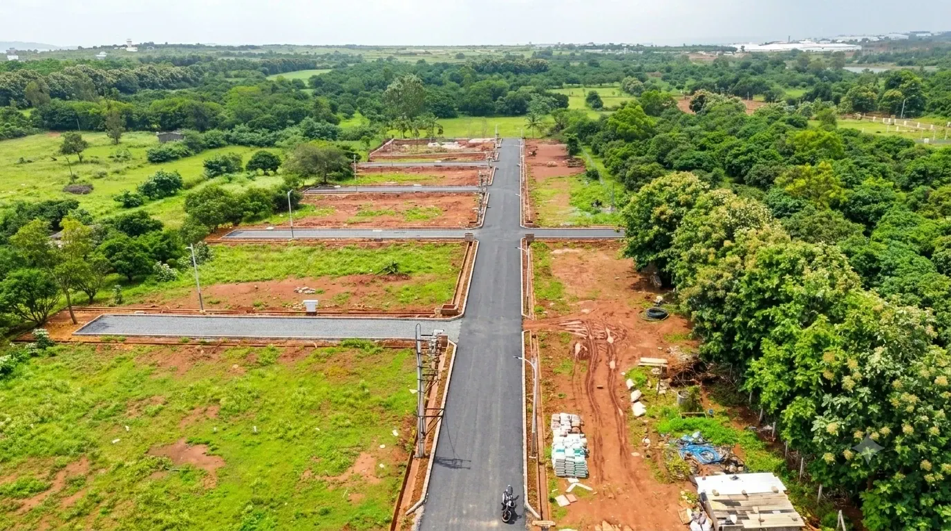 Aerial view of the Apollo Mandar layout, Ittigatti, Dharwad