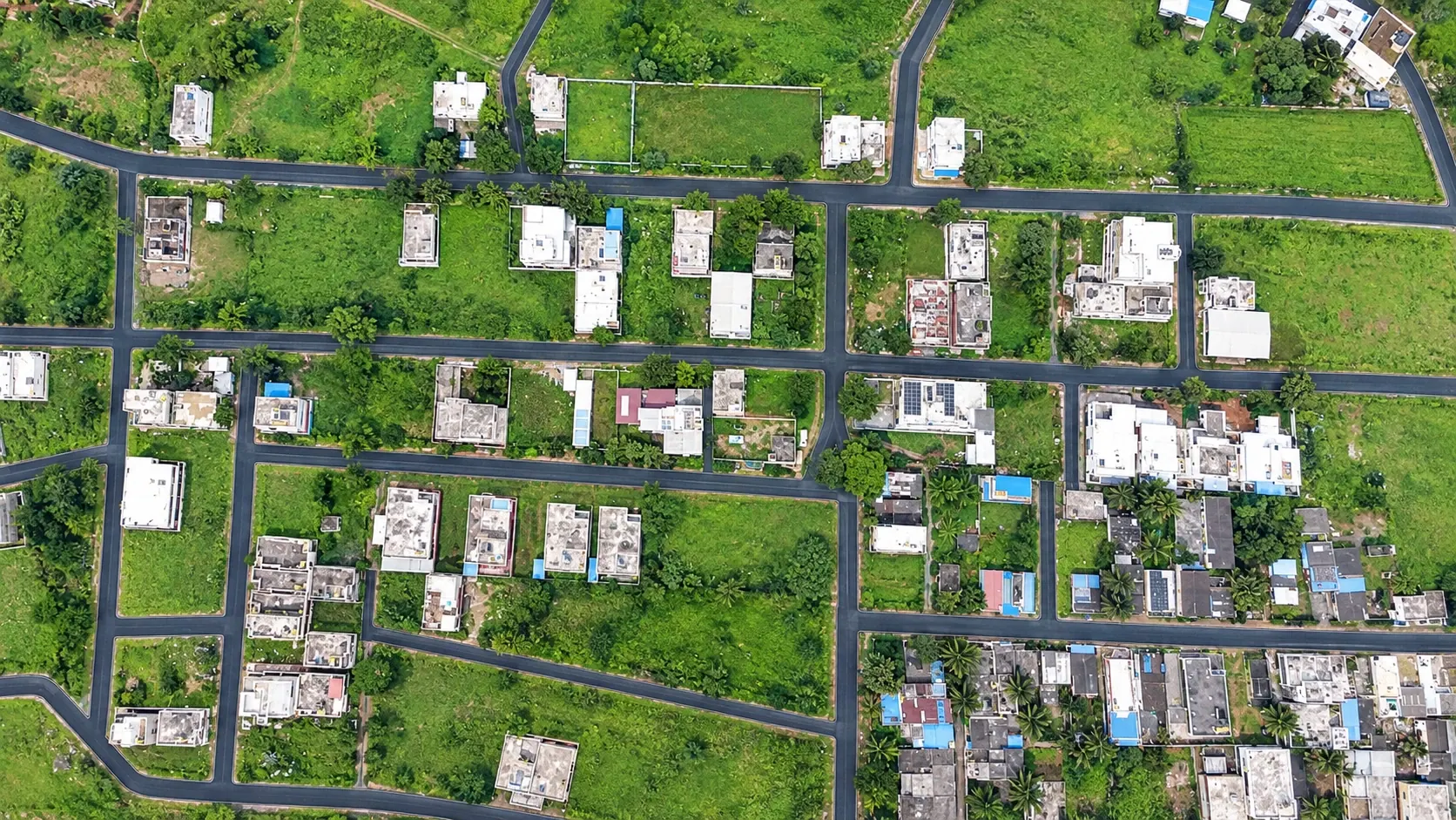 Aerial view of the Hanumanth Nagara layout, Gamanagatti, Dharwad