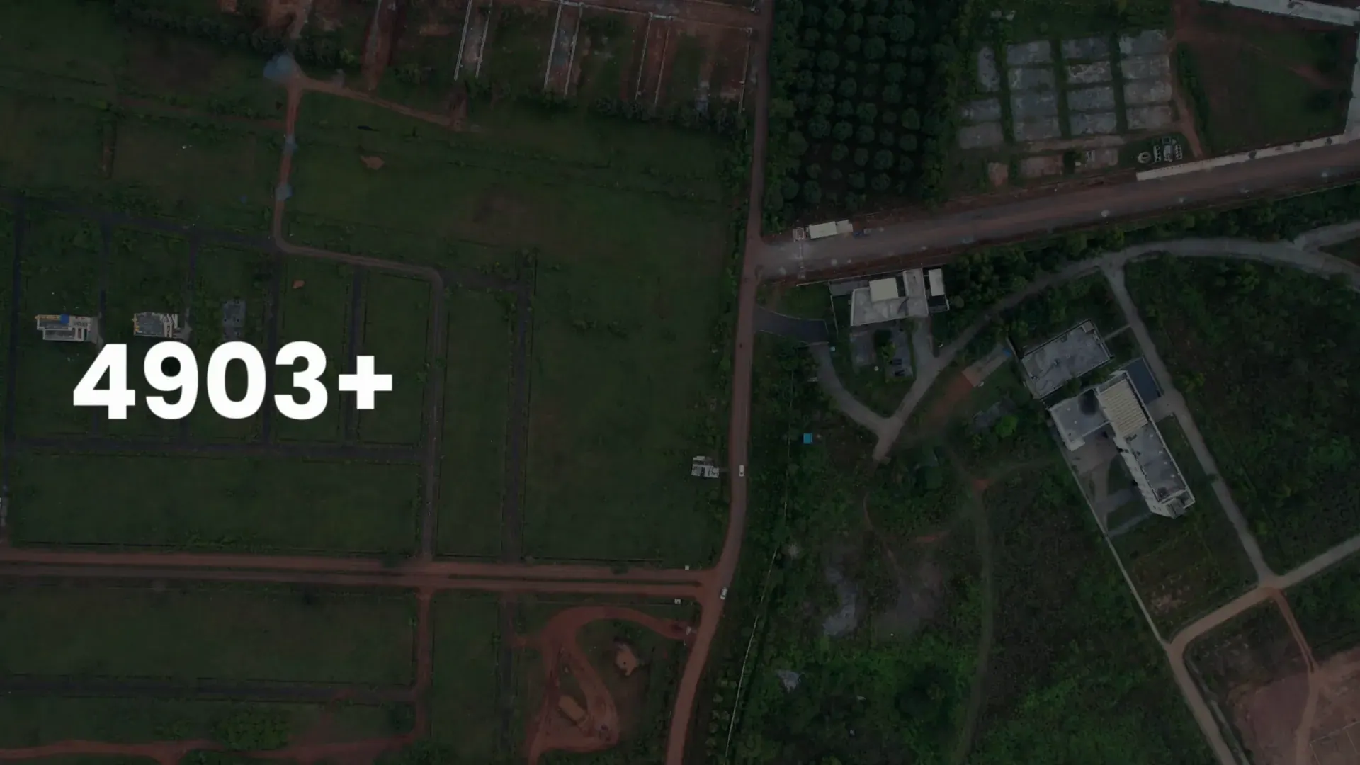 Aerial view of developed Apollo residential plot layouts in Dharwad